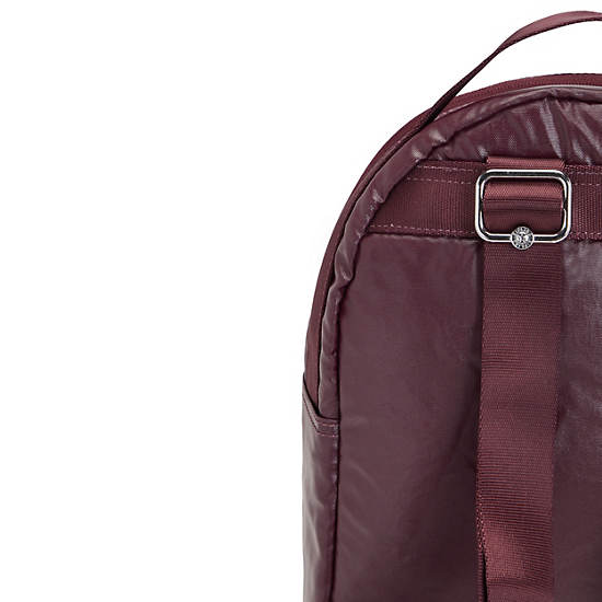 Kipling Kae Classic Metallic Backpacks Burgundy Lacquer Metallic | CA 1586BE